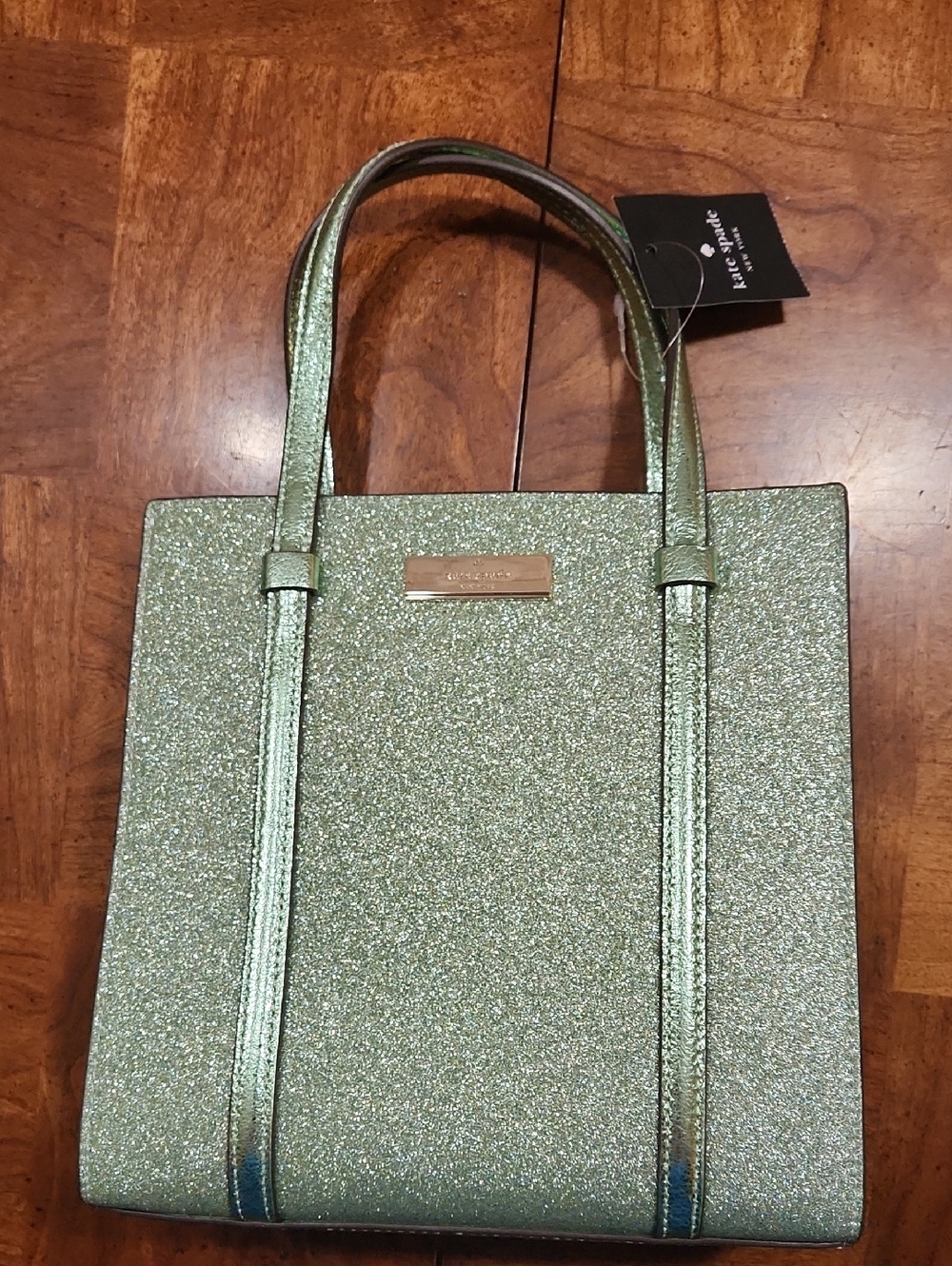 kate spade Green Glitter Structured Tote